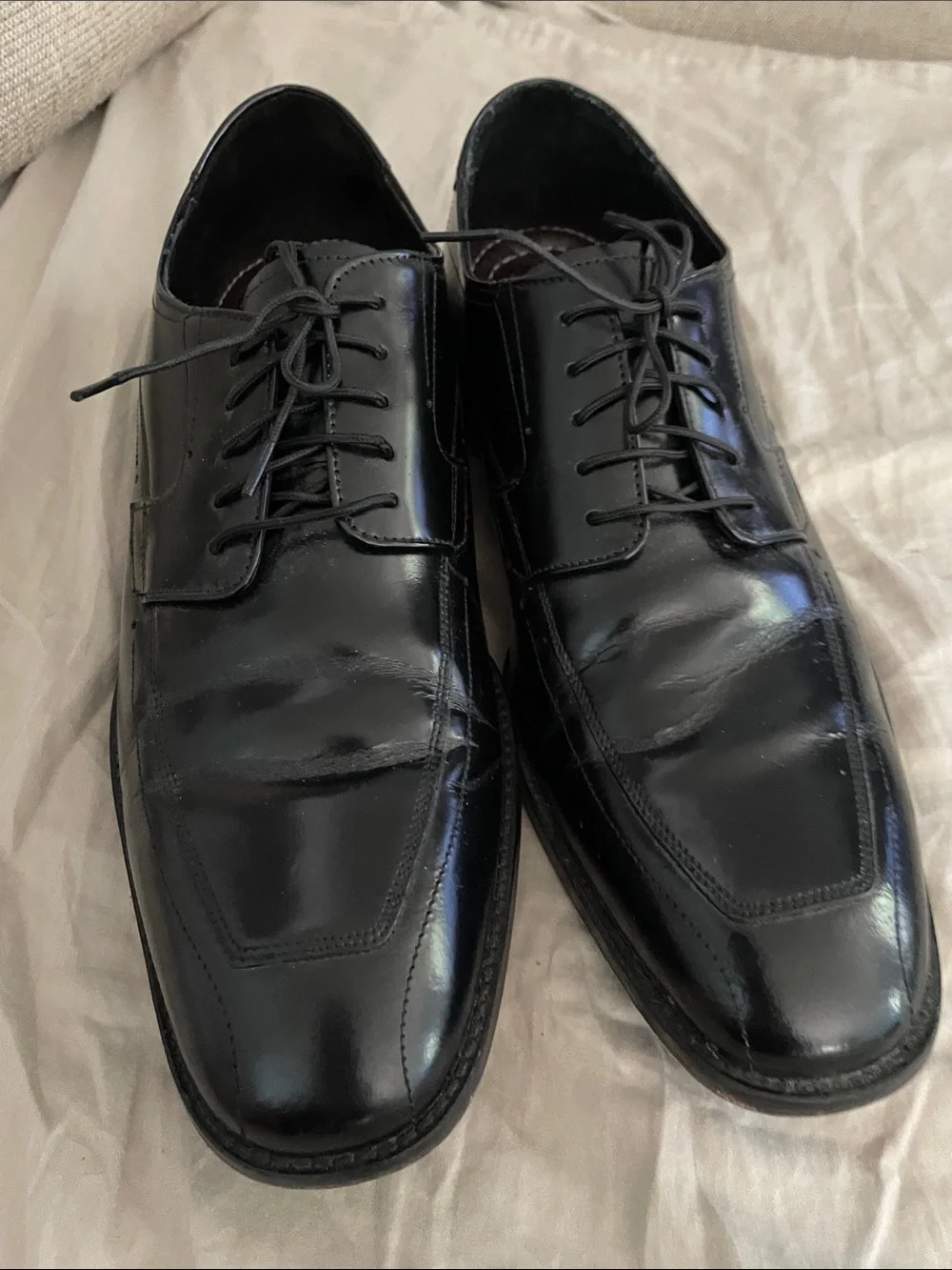 Johnston & Murphy Black Leather Lace-Up Derby Shoes • Sz10